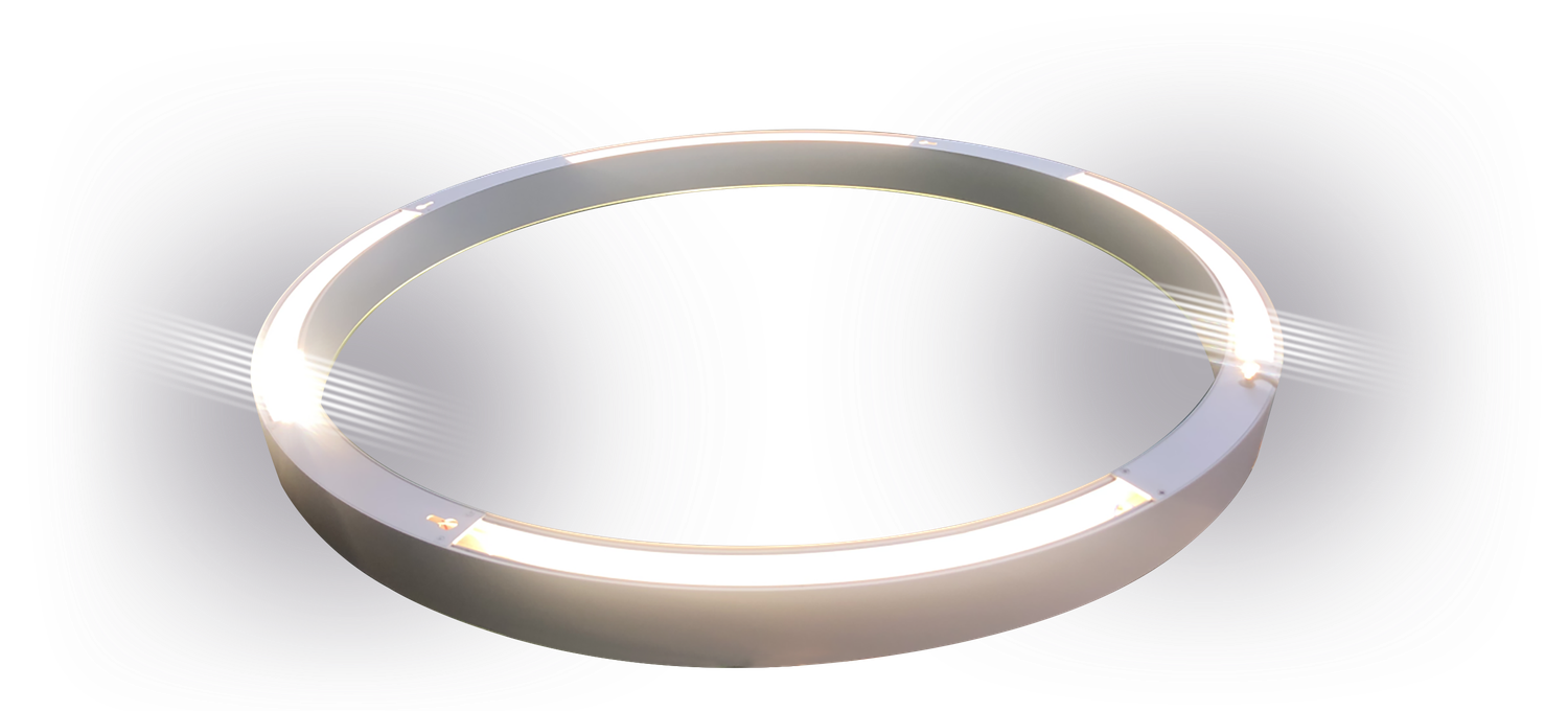 ProLuce® CIRCLE 30W, Ø450mm, 3000K, direkt weiss, 100 lm/W, PF 0.95. 120°, Profil 60x60 mm, on/off