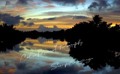 Sunrise, Navua River, Fiji. 40 x 22 inch Canvas wrap print