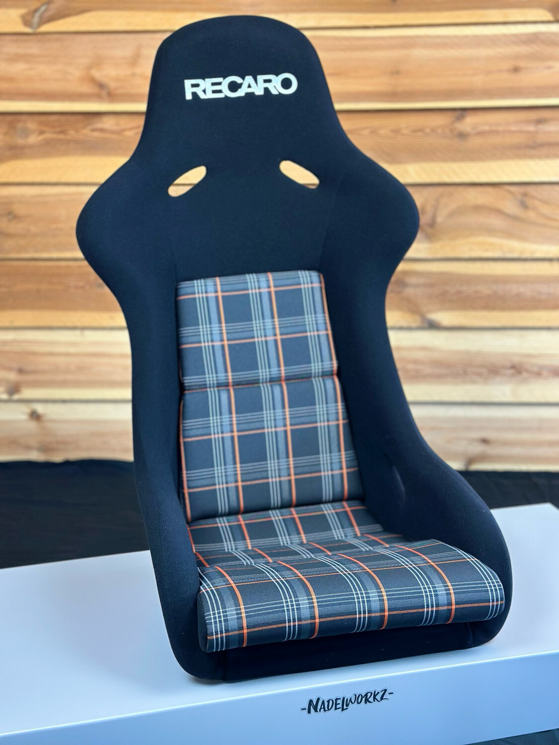 Mittelbahn Kissen Karo Orange für Recaro Pole Position