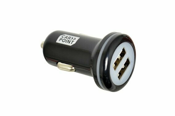 USB Dubbele Auto oplader 12/24V, 2,4A