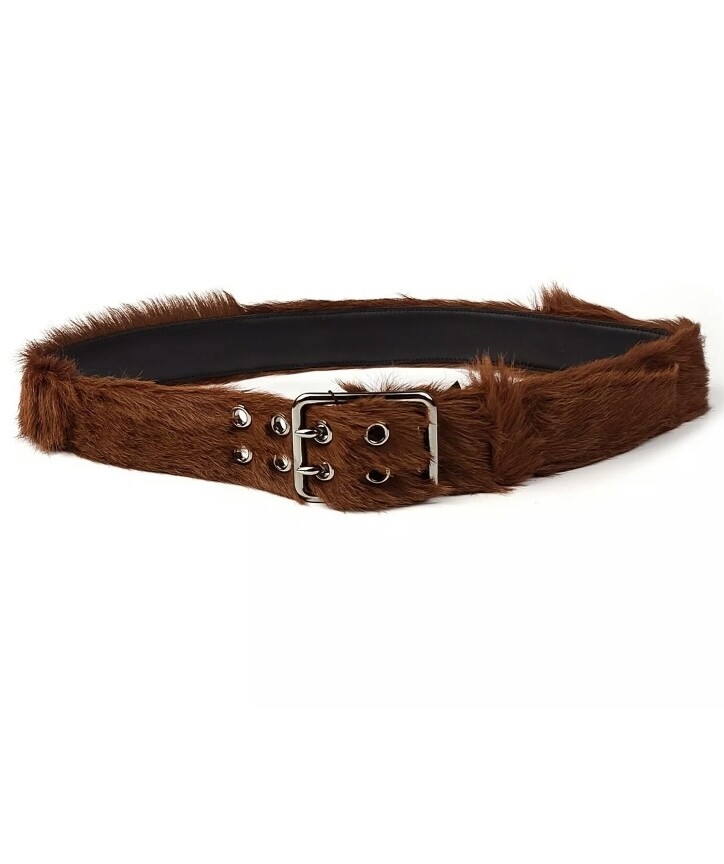 Prada FW17 Cognac Pony Hair Belt