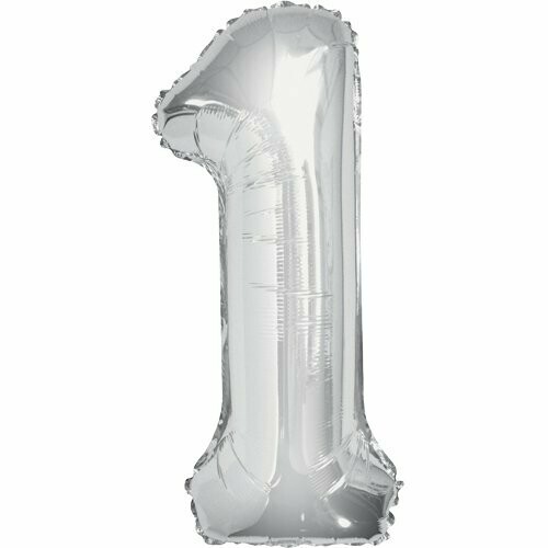 Jumbo Number 1 Silver Foil Balloon