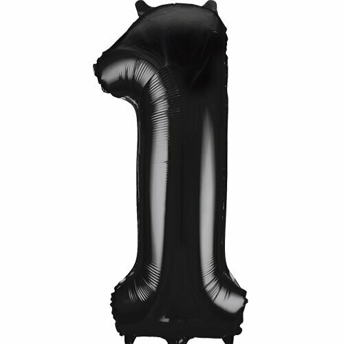 Jumbo Number 1 Black Foil Balloon