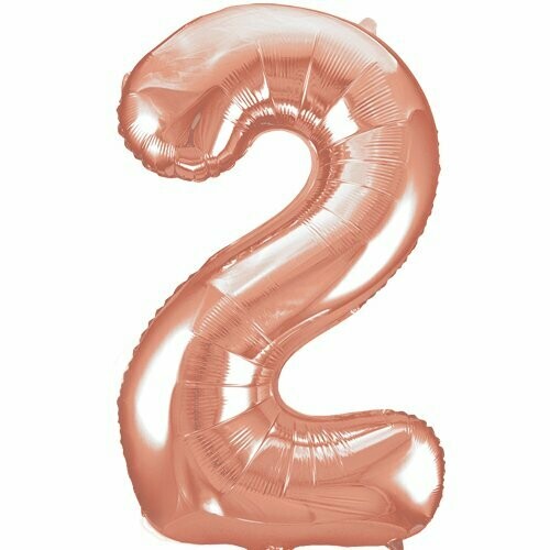 Jumbo Number 2 Rose Gold Foil Balloon