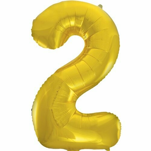 Jumbo Number 2 Gold Foil Balloon