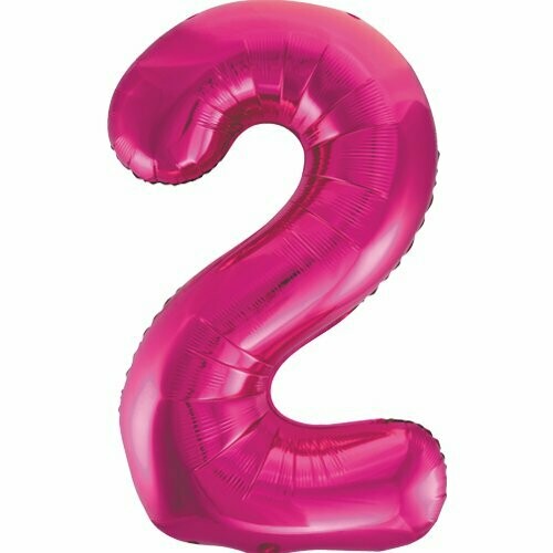 Jumbo Number 2 Magenta Foil Balloon