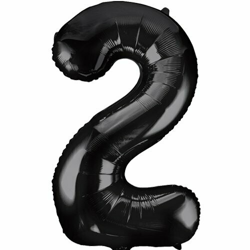 Jumbo Number 2 Black Foil Balloon