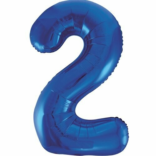 Jumbo Number 2 Blue Foil Balloon