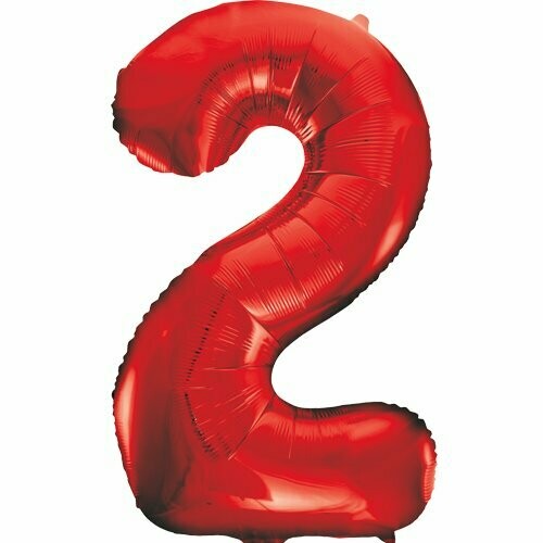 Jumbo Number 2 Red Foil Balloon