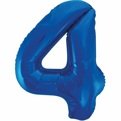 Jumbo Number 4 Blue Foil Balloon
