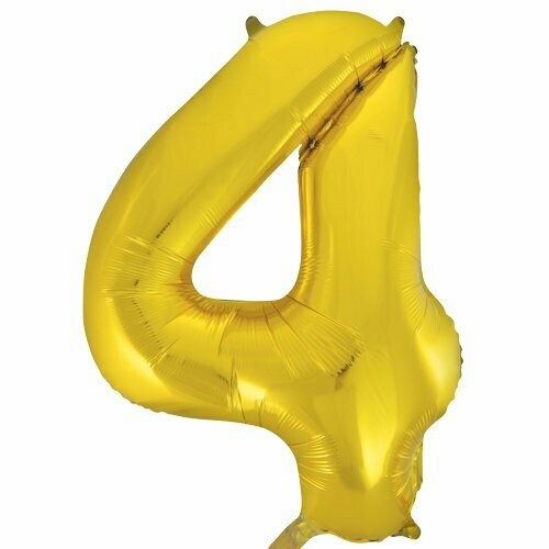 Jumbo Number 4 Gold Foil Balloon