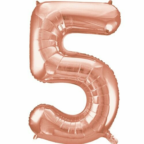 Jumbo Number 5 Rose Gold Foil Balloon