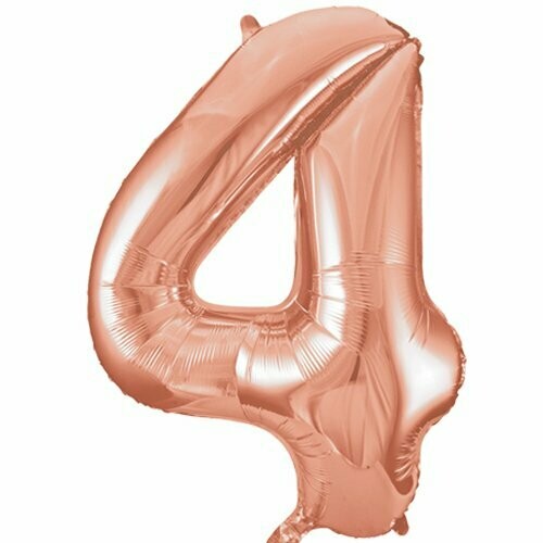 Jumbo Number 4 Rose Gold Foil Balloon