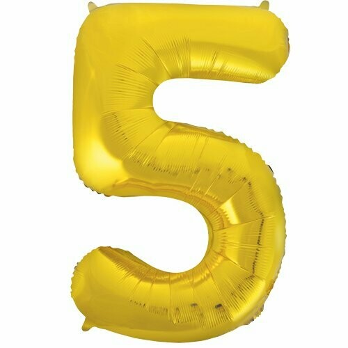 Jumbo Number 5 Gold Foil Balloon