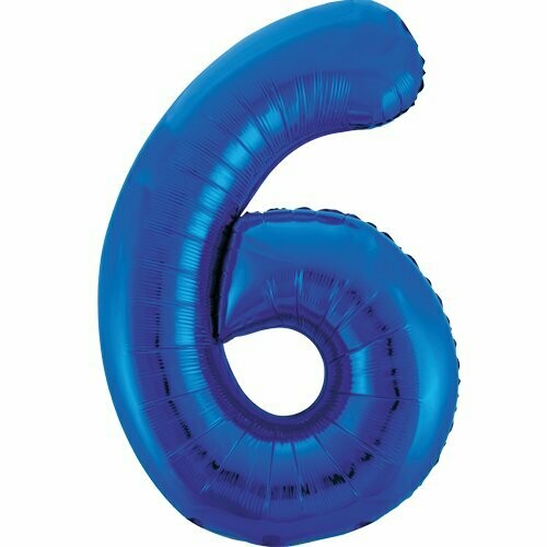 Jumbo Number 6 Blue Balloon