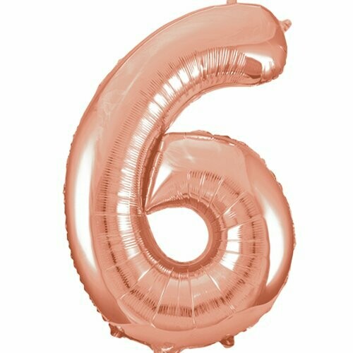 Jumbo Number 6 Rose Gold Balloon