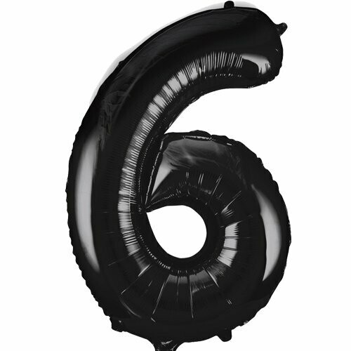 Jumbo Number 6 Black Balloon