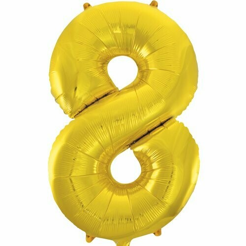 Jumbo Number 8 Gold Balloon