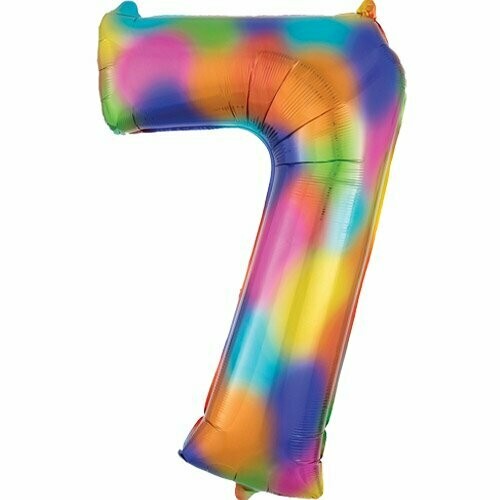 Jumbo Number 7 Rainbow Splash Balloon