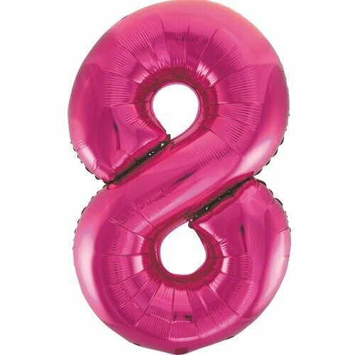 Jumbo Number 8 Magenta Balloon