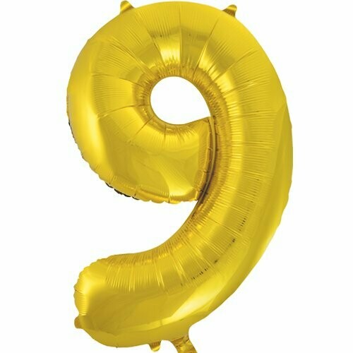 Jumbo Number 9 Gold Balloon