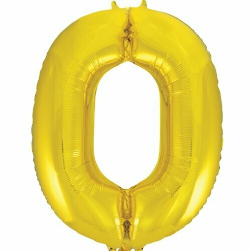 Jumbo Number 0 Gold Balloon