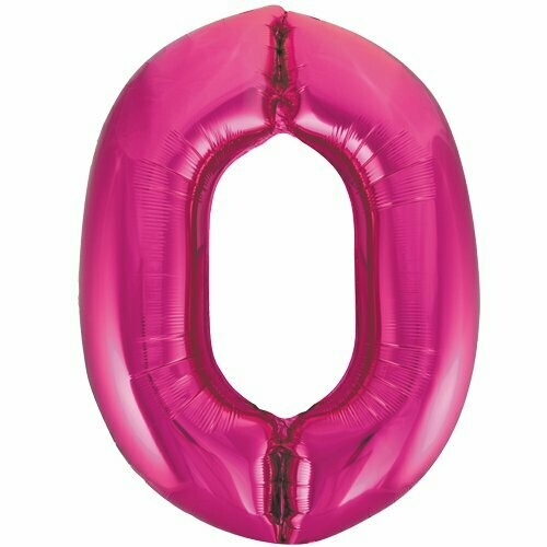 Jumbo Number 0 Magenta Balloon