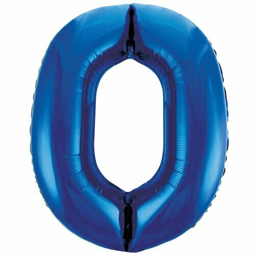 Jumbo Number 0 Blue Balloon