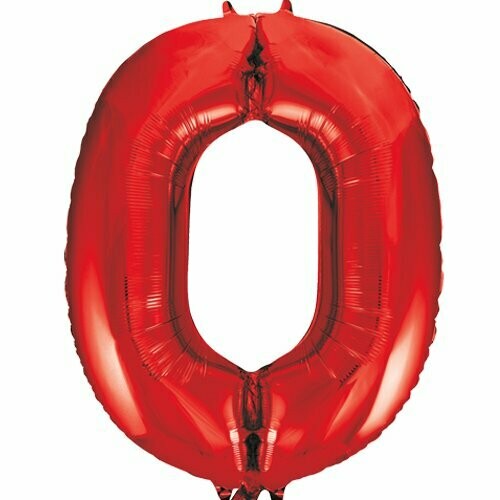 Jumbo Number 0 Red Balloon