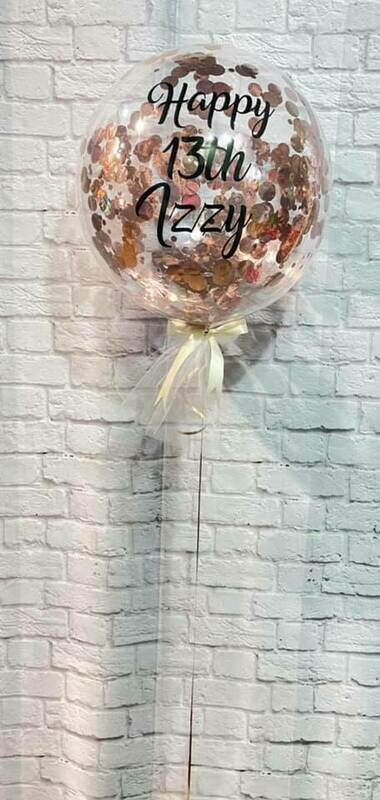 Luxury Deco Bubble with Confetti and Vinyl print