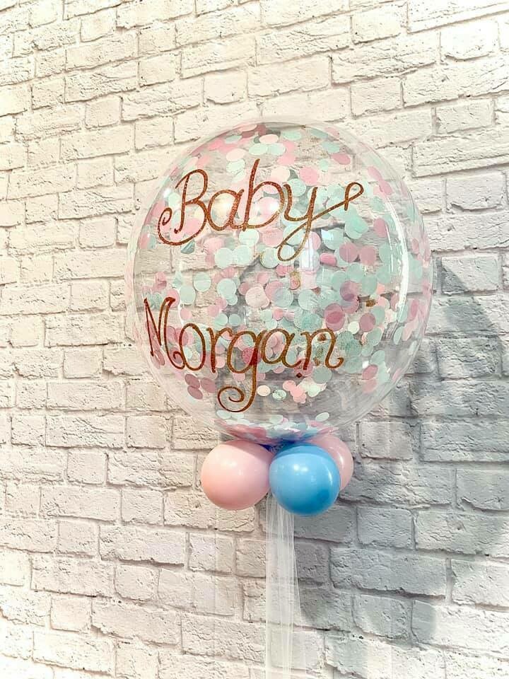 Confetti Deco Bubble with Glitter  Personalization