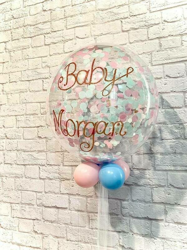 Confetti Deco Bubble with Glitter  Personalization
