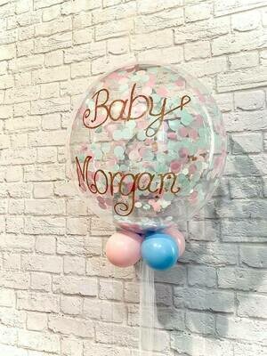 Confetti Deco Bubble with Glitter  Personalization