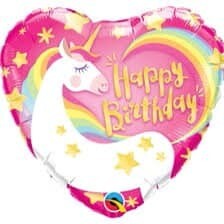 18" Happy Birthday Love Heart Unicorn