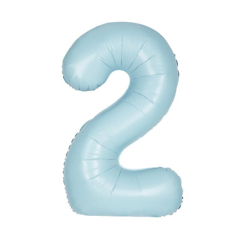 Jumbo Number 2 Matte Powder Blue Balloon