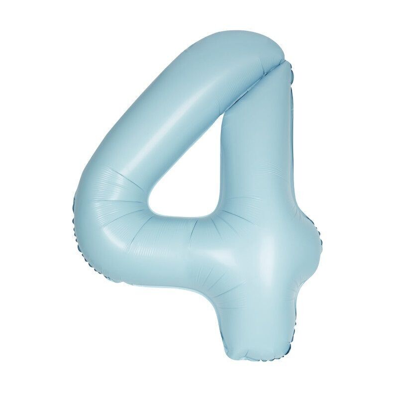 Jumbo Number 4 Matte Powder Blue Balloon
