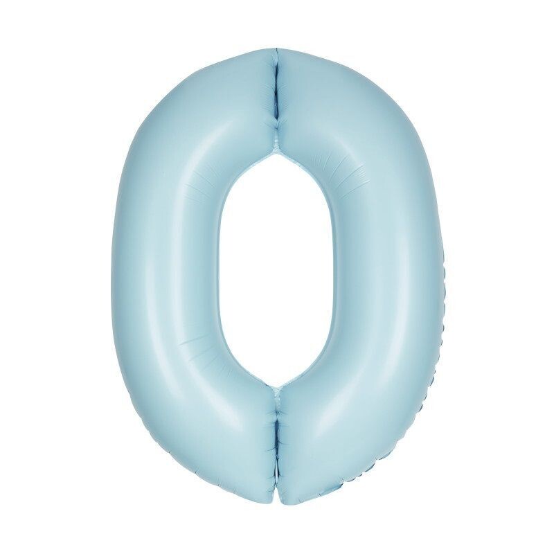 Jumbo Number 0 Matte Powder Blue Balloon