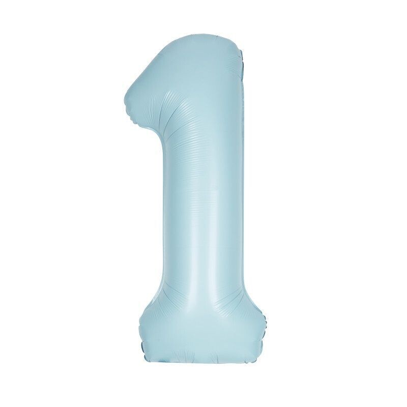 Jumbo Number 1 Matte Powder Blue Balloon