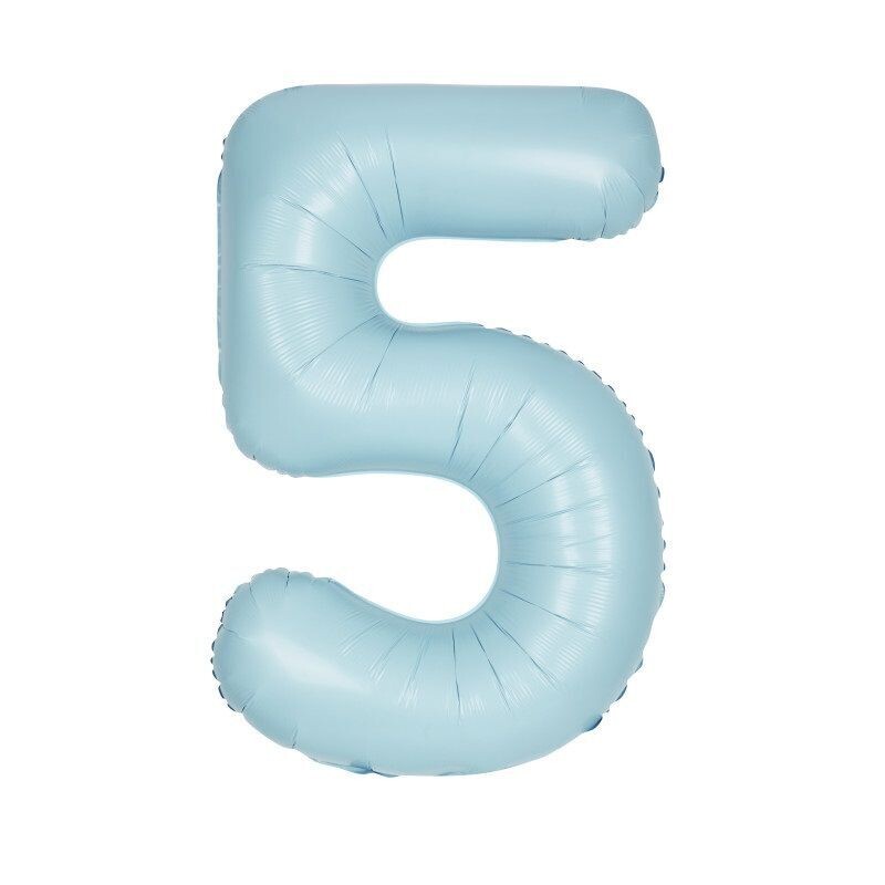 Jumbo Number 5 Matte Powder Blue Balloon