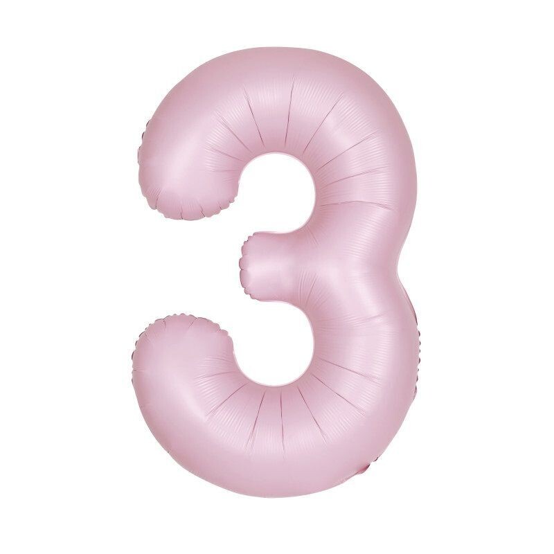 Jumbo Number 3 Matte Lovely Pink Balloon