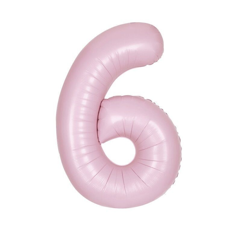 Jumbo Number 6 Matte Lovely Pink Balloon
