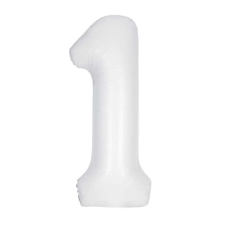 Jumbo Number 1 Matte White Balloon