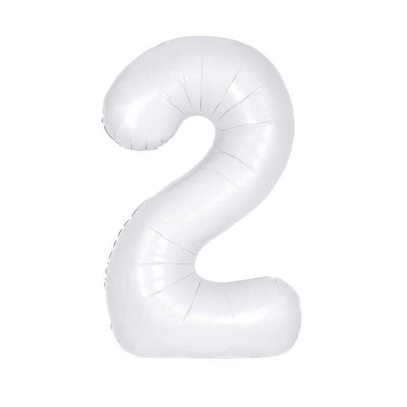 Jumbo Number 2 Matte White Balloon