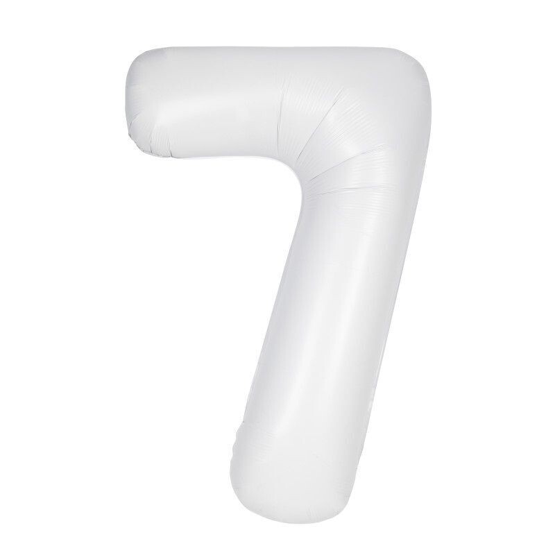 Jumbo Number 7 Matte White Balloon