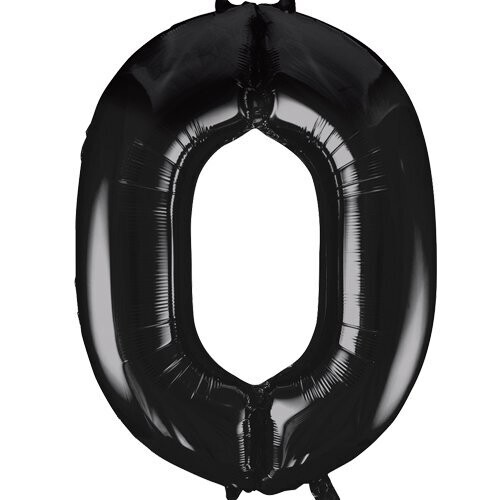 Jumbo Number 0 Black Balloon
