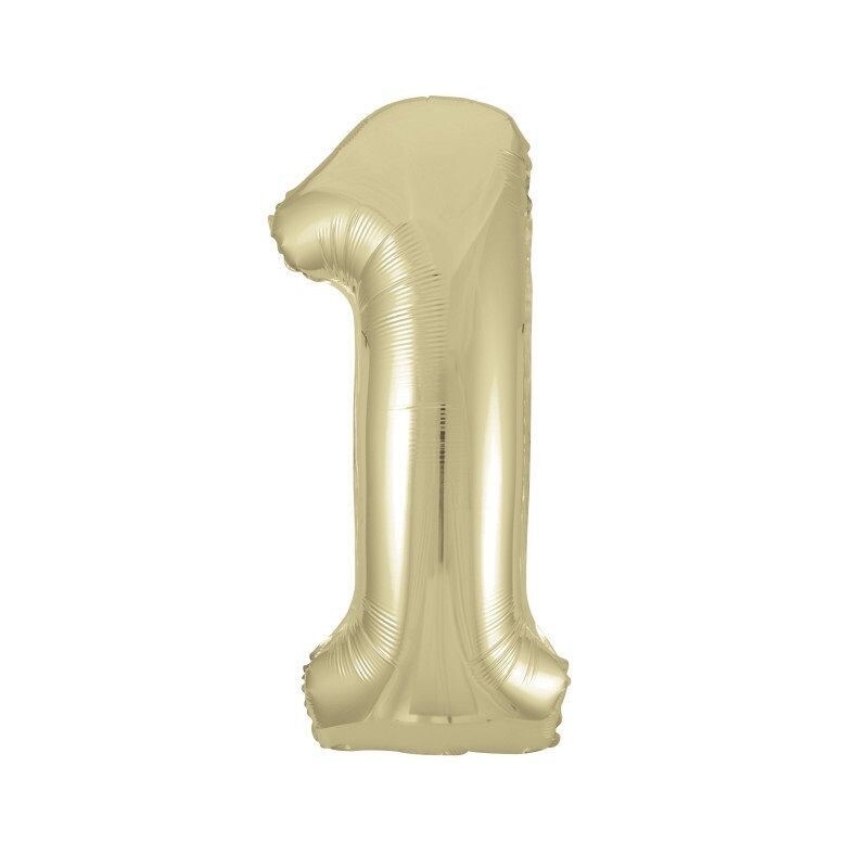 Jumbo Number 1 White Gold Balloon