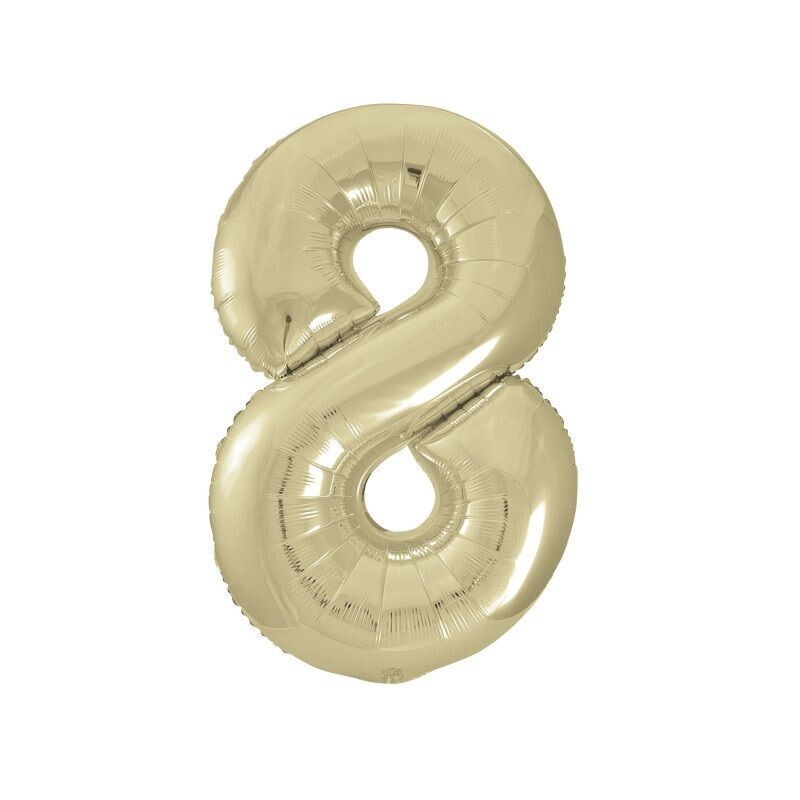 Jumbo Number 8 White Gold Balloon