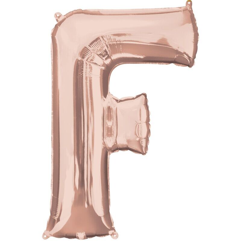 Jumbo Letter F Rose Gold Foil Balloon
