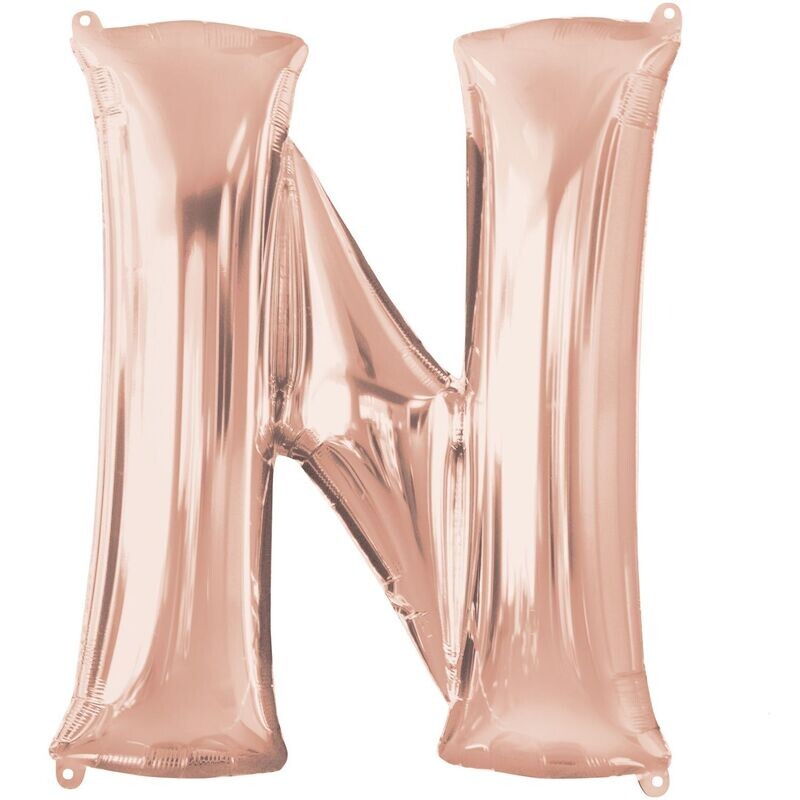 Jumbo Letter N Rose Gold Foil Balloon