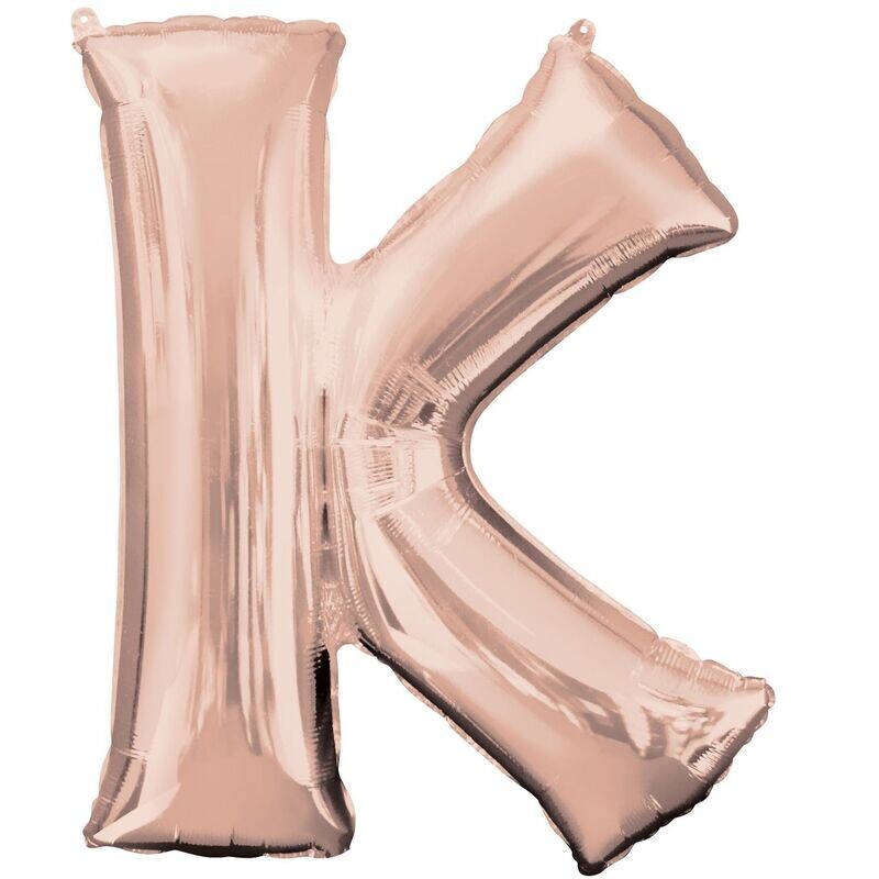 Jumbo Letter K Rose Gold Foil Balloon